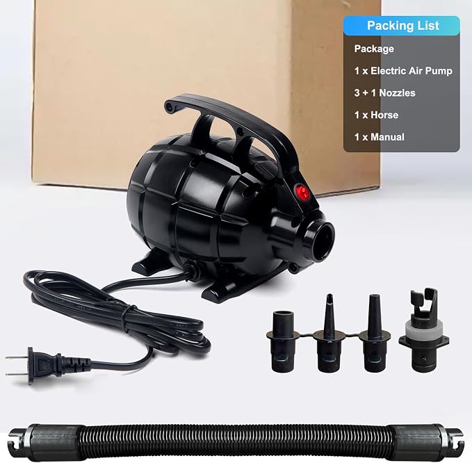 Triclicks Electric Air Pump For Inflatable Air Tumble Track Gymnastics / Flooring / Tumbling / Yoga / Taekwondo / Exercise Gym Fitness Training Mat Inflatable Stand Up Paddle SUP Board, 110-120V