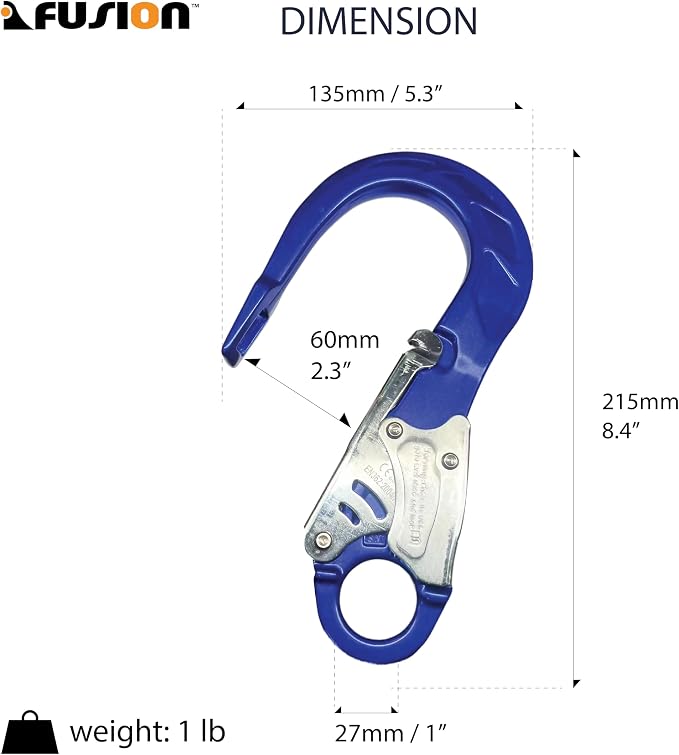 Fusion Climb Poseidon II Aluminum Drop Forged Rebar Hook