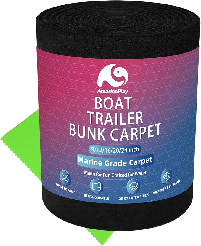 Boat Trailer Bunk Carpet,Marine Carpet Boat Bunk Boards Carpet Replacement, 9/12/16/20/24 inch Trailer Bunker Carpet for Covering Boat Lift Bunks or Runners