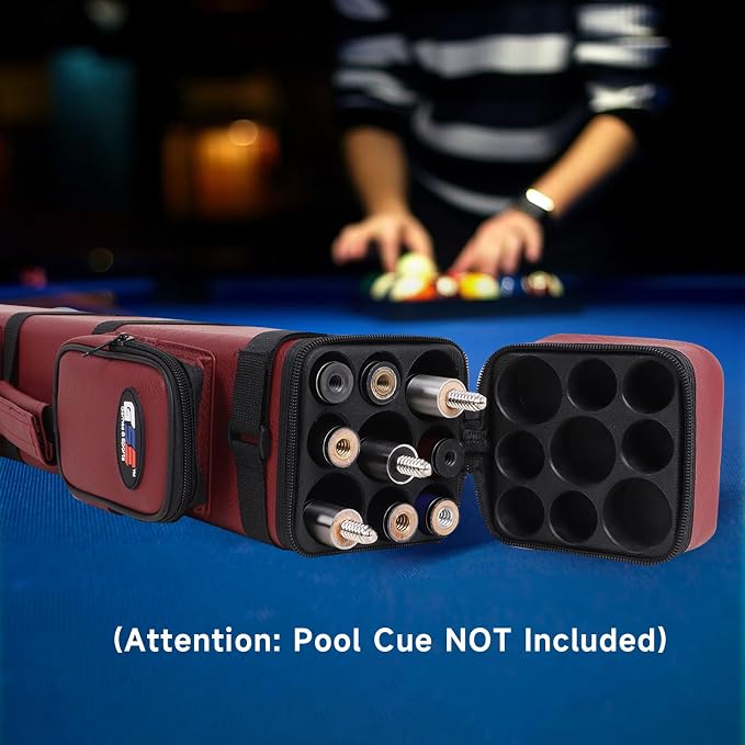 GSE Games & Sports Expert 3x6 Hard Pool Cue Case, Billiard Stick Carrying Bag for 3 Sticks, Holds 3 Butts and 6 Shafts (Several Colors Available)