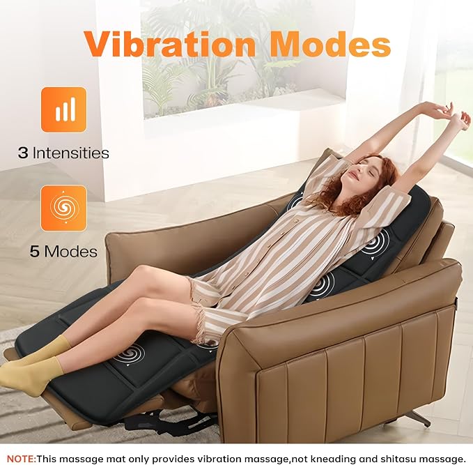 CILI Full Body Massage Mat with Heat, Upgrade Graphene Heating Vibration Back Massage Pad, Full Body Massager for Bed Chair Sofa, Massage Mattress Pad, Father‘s Day Gift for Dad