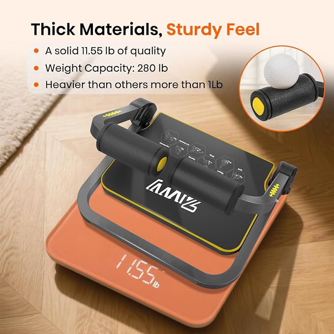 ZIWWVY Foldable Ab Machine for Home Gym Core Workout | Foldable & Space-Saving,330lb Max Load, 4-Level Intensity, Premium Comfort, Home Gym Essential