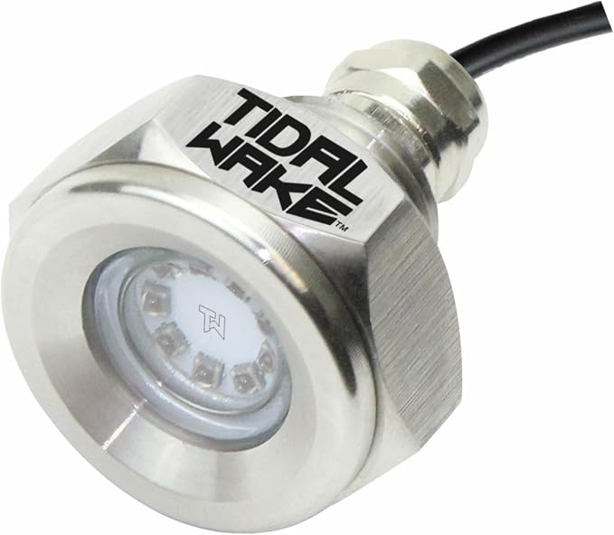 Tidal Wake IP68 LED Underwater Boat Drain Plug Light, Fits 1/2" NPT Threaded Drain, No Holes to Drill! Ultra-Bright Underwater Marine Lighting in Minutes! for Cruising, Fishing, Swimming (Green)