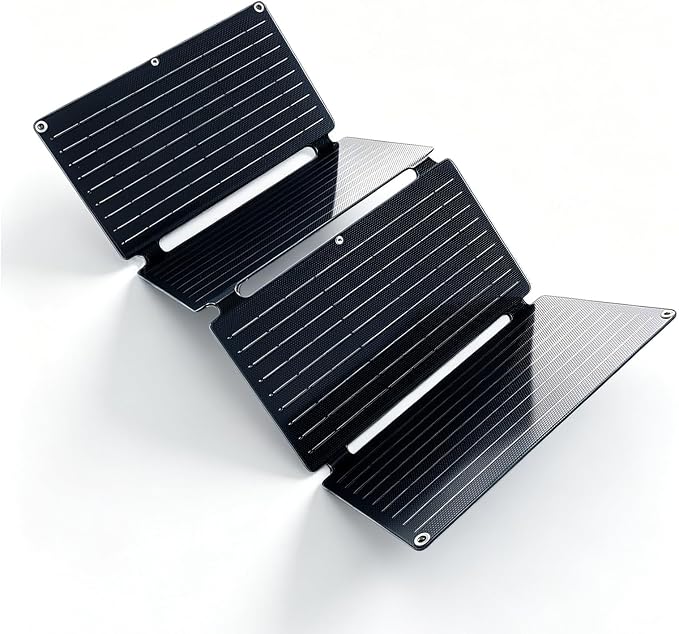 40W Solar Panel Portable Foldable, 4-Fold Solar Charger with USB QC3.0 & DC Outputs, lPx4 Waterproof Solar Panel Charger for Camping, Hiking, Portable Source, Emergency Power Outage