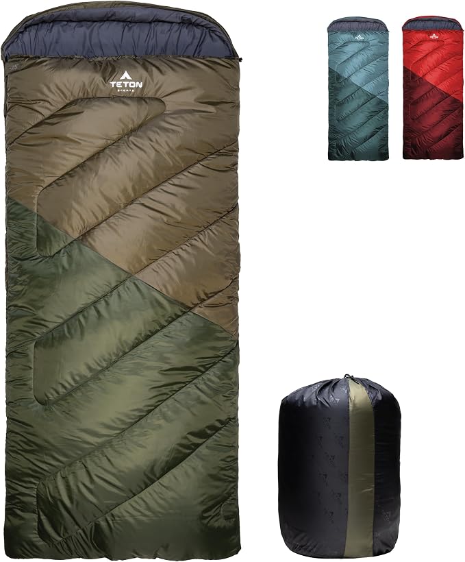 Teton Celsius XXL Sleeping Bag, Cold Weather Sleeping Bags for Adults and Kids, Camping Made Easy and Warm. Compression Sack Included