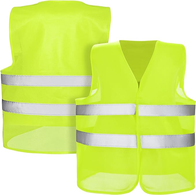 JaGely High Visibility Safety Vest Bulk Reflective Mesh Security Vest for Men Women Work Cycling Runner Neon