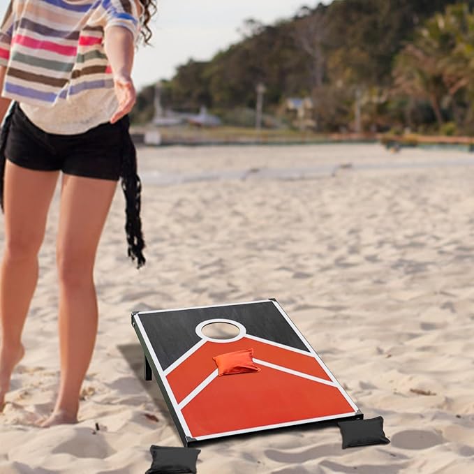 Cornhole Board Set, 3'x2' Cornhole Set, Corn Hole Boards Set, Lightweight Corn Hole Set Includes 2 Cornhole Boards, 8 Cornhole Bean Bags & Carry Case for Outdoor Games