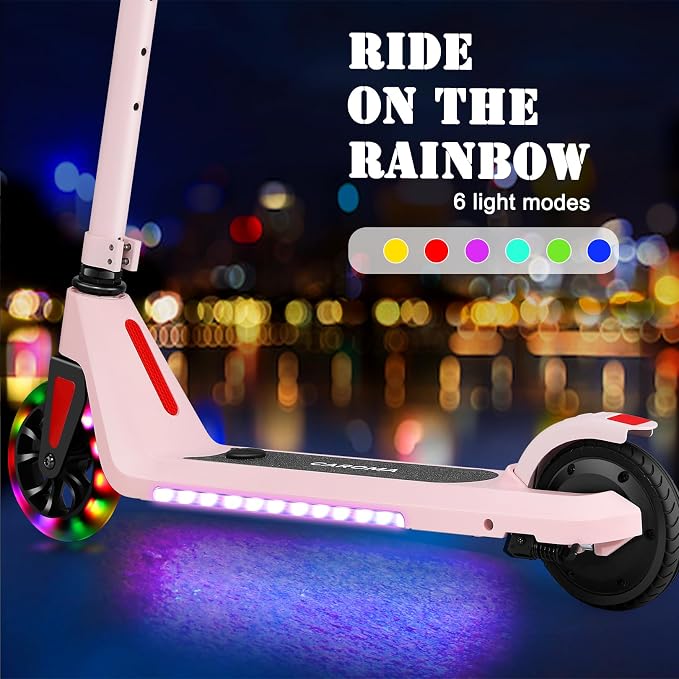 Caroma Electric Scooter for Kids Ages 6-14, 120W Motor & 15 Mph, 85 Mins Ride Time, Adjustable Height & Speed, LED Display, Kids Electric Scooter, Best Gifts for Boys & Girls