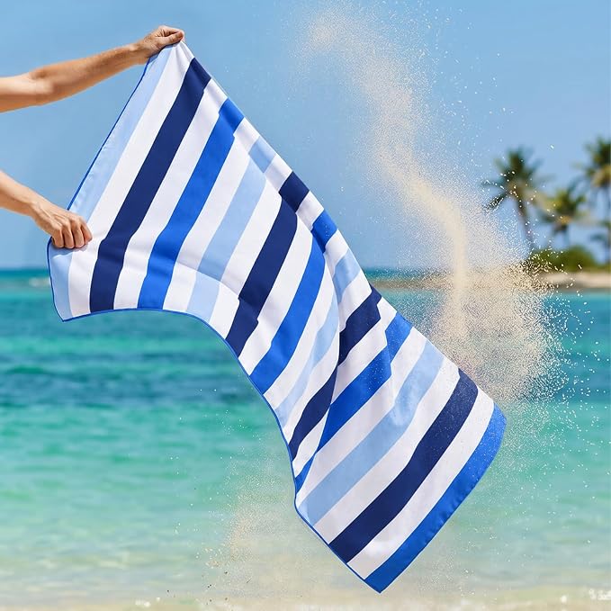 Exclusivo Mezcla 6 Pack Microfiber Quick Dry Beach Towels, Large Lightweight Sandfree Pool Towels for Swimming Camping Travel with Bag (Multi, 30x60 Inches)