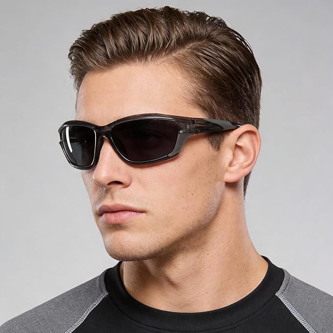 Missfive 2-Pack Mens Go-To Bifocal Sunglasses with Readers Built In, Resilient Temple Comfort-Fit Sport Wrap Around Frame & UV400 Protection, Driving & Reading Glasses for Outdoor +2.75