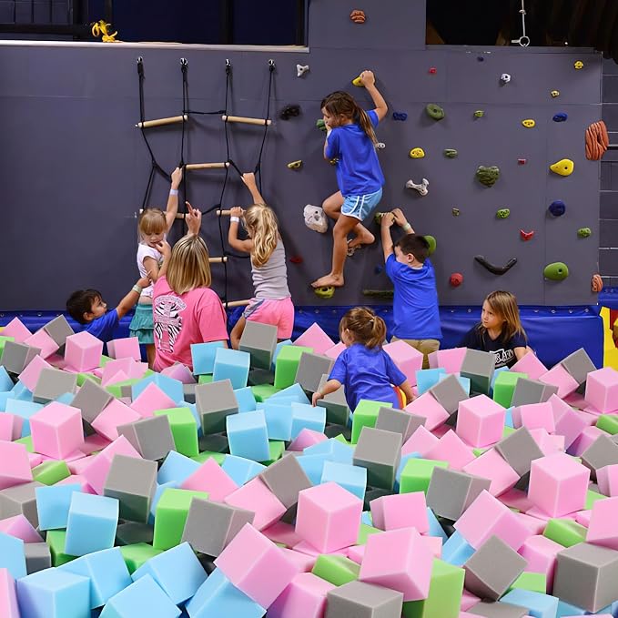 Foam Pit Cubes - 24 PCS 5 Inches Gymnastics Foam Blocks Trampoline Blocks, Multi-Sport Protective Padding for Freerunning, Trampoline, Parkour, Skate Parks & BMX