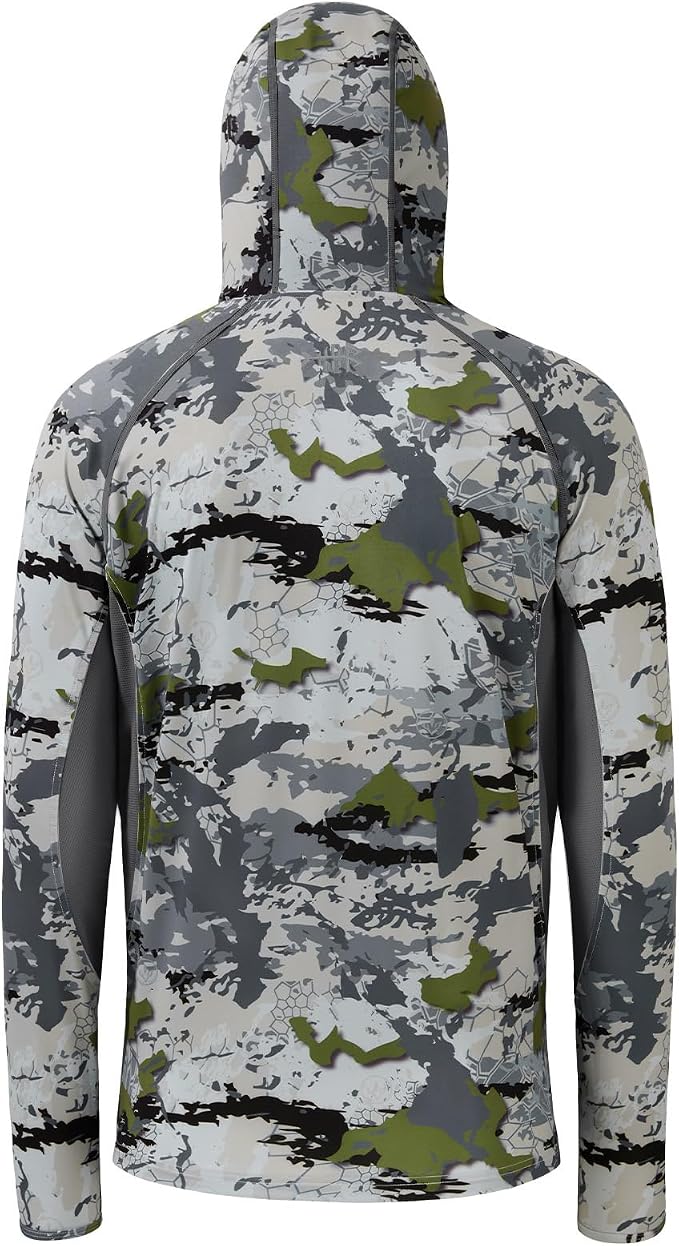 BASSDASH Men's UPF 50+ Camo Long Sleeve Hunting Fishing Hoodie Shirt