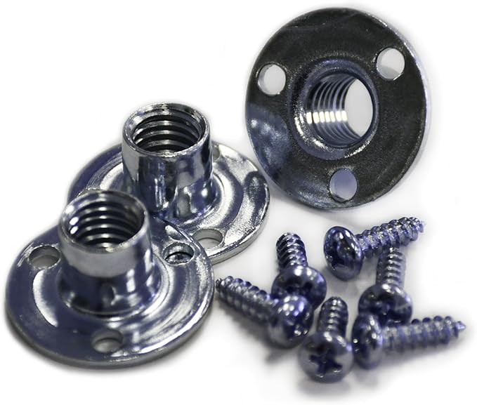 Escape Climbing 100 Pack Screw-in T-Nuts | Durable Steel Hardware for Rock Climbing Holds | Easy Installation with Screws Included