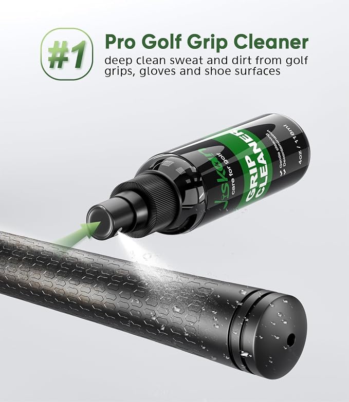 Jiskan Pro Golf Care Kit System Includes Golf Grip Cleaner Club Cleaner Club Polish Club Brush Golf Towel, Essentials Golf Accessories for Men Cool Golf Gifts for Men