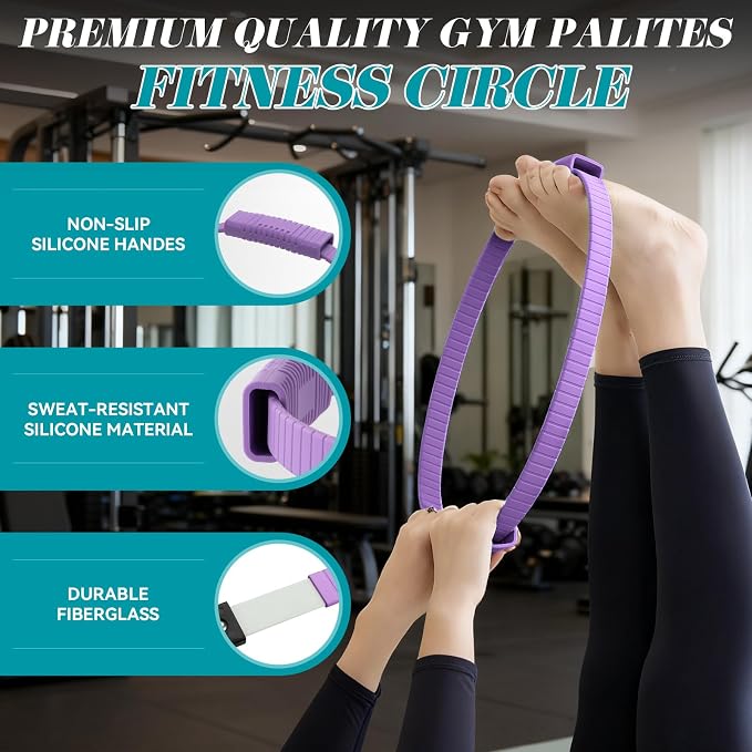 SUBCULTUREPICK Pilates Ring, Silicone Magic Pilates Rings, Lightweight & Durable Flexible Fitness Circle Exercise Equipment for Toning Arms, Thighs,Legs, Core,Yoga & Physical Therapy