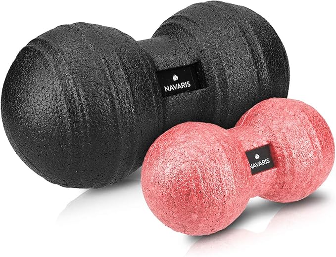 Navaris Double Massage Ball - Peanut Shaped Self-Massage Balls Trigger Point for Muscle Relaxation - Peanut Balls