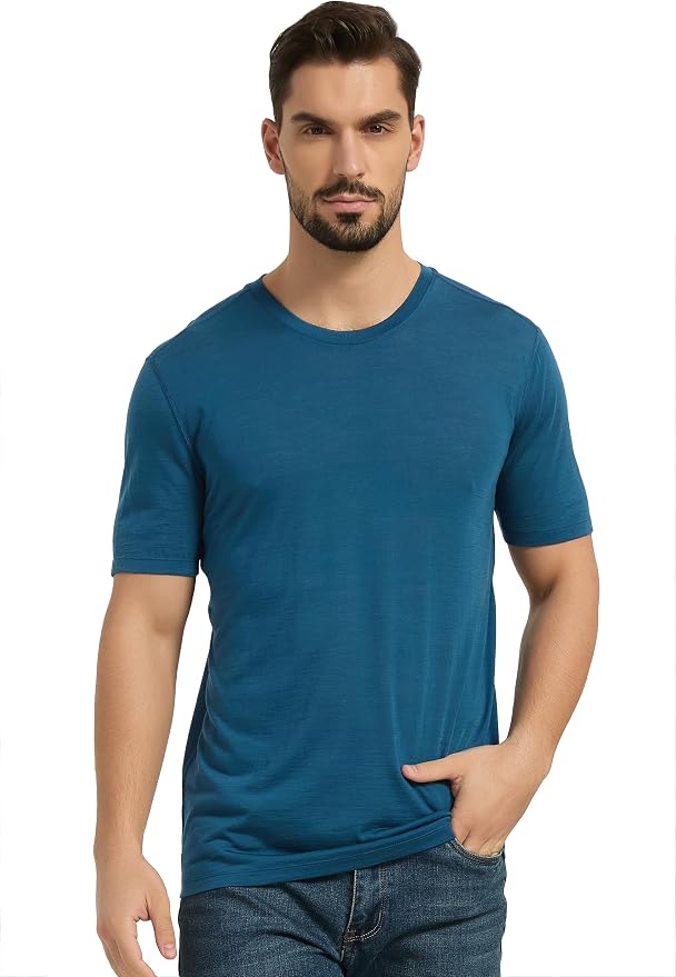 Merino Wool & Tencel Blend T Shirt for Men, Redefined Softness, Lightweight Comfort