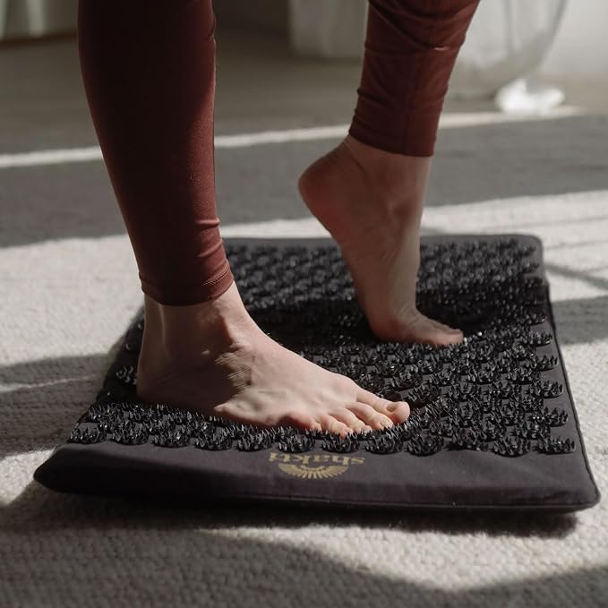 ShaktiMat Acupressure Mat for Relaxation, Massage Muscles, Aid Sleep & Unlock Inner Tension, Similar to Acupuncture, No Needles Required (Premium, Level 3, Shakti Black)