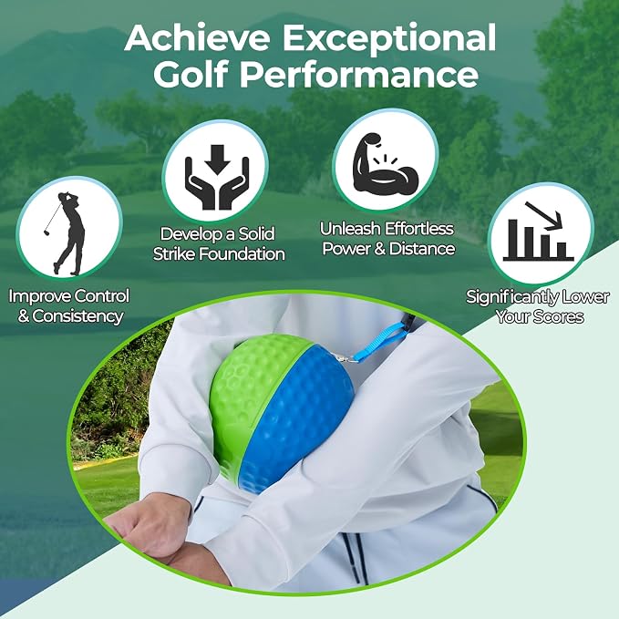 Golf Training Aid Ball for Impact Precision & Consistent Swings - Master Body Connection to Fix Slicing, Scooping & Chicken Wing | Simple and Effective Golf Training Tool