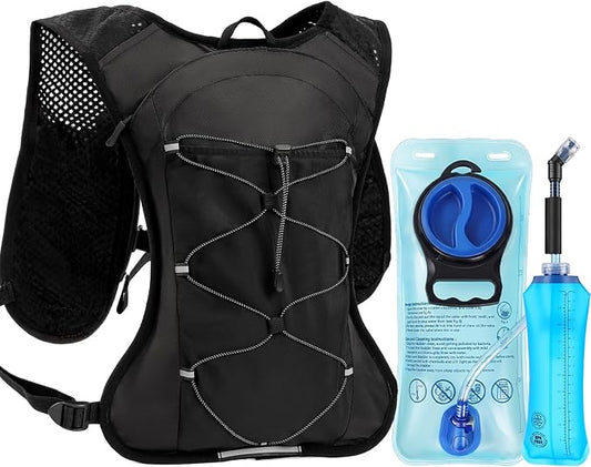 HIPONY Hydration Backpack with 2L Leak-Proof Water Bladder, Lightweight Running Hydration Pack, Adjustable Vest Style Water Backpack for Hiking, Cycling and Trail Running