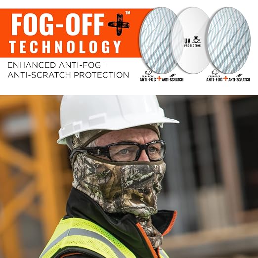 Ergodyne Skullerz THOR Anti Scratch Safety Glasses, Anti-Fog, ANSI z87.1