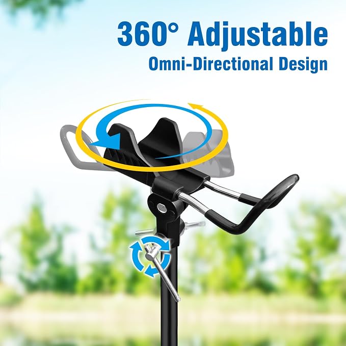 Fishing Rod Holders for Bank Fishing, Fishing Pole Holders for Ground, Multifunctional Aluminum Beach Fishing Rod Holder Fishing Gifts for Men(2 Pack )