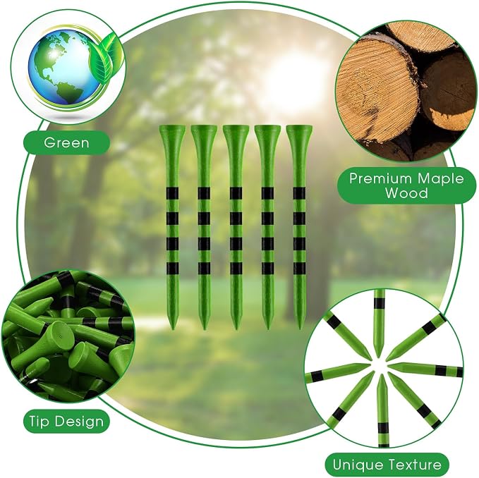 Vinsot 1000 Pcs Golf Tees Bulk 3-1/4'' Wooden Tees for Driving Range, Golf Club Accessories for Men Dad