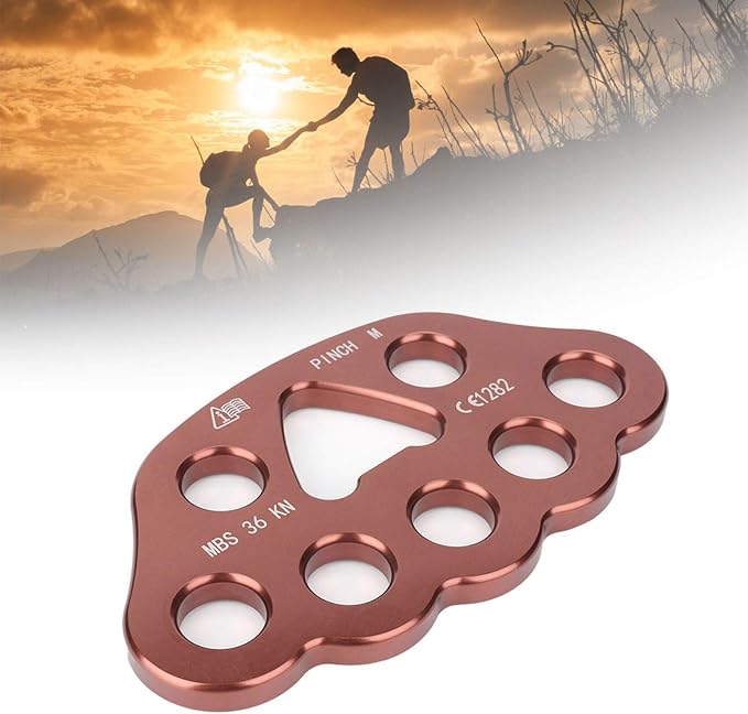 Uxsiya 36KN 8 Holes Outdoor Rigging Plate Rock Climbing Multi Anchor Point Connector Gear for Secure Climbing Adventures
