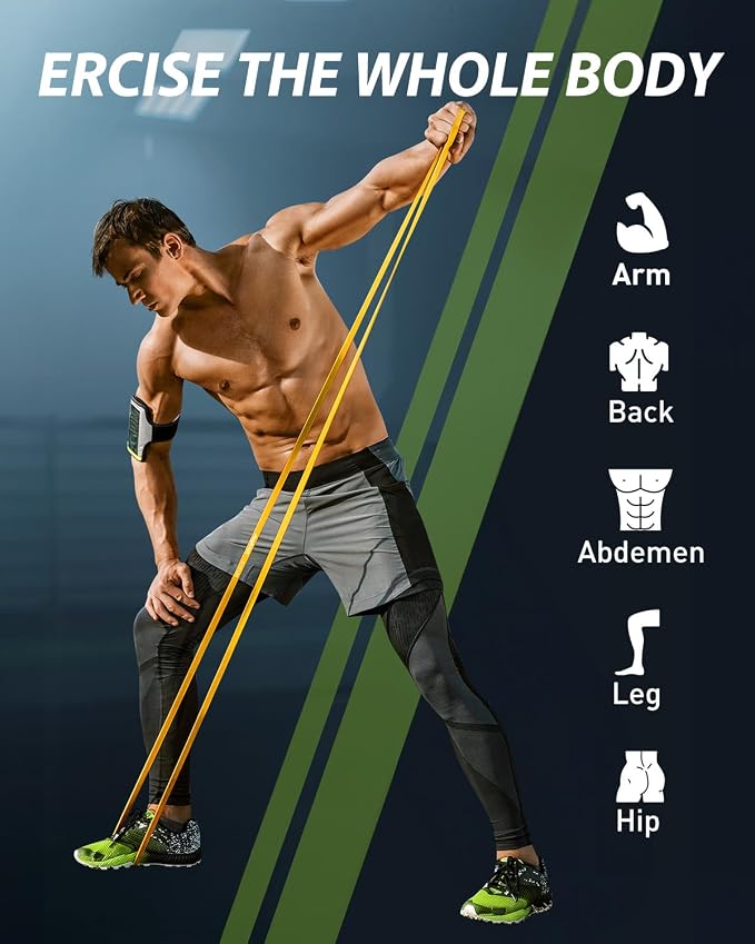 AugKnot Resistance Bands for Working Out: 5-Levels Exercise Bands Set - Pull Up Assistance Elastic Silicone - Physical Therapy/Training/Stretching- Home Gym for Women and Men
