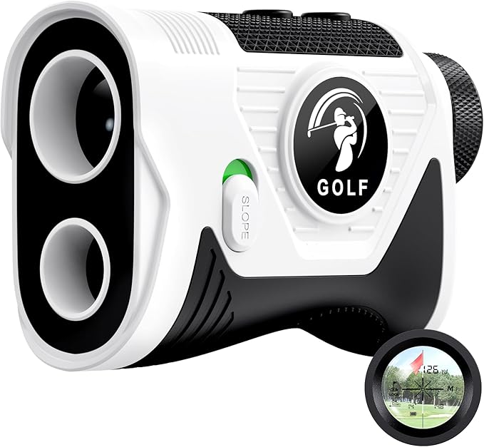 Golf Rangefinder with Slope, 1200 Yards Laser Range Finder for Golf, Flag Lock Vibration, Rechargeable Type-C, 7X Magnification, Tournament Legal, Father's Day Golf Gift for Dad