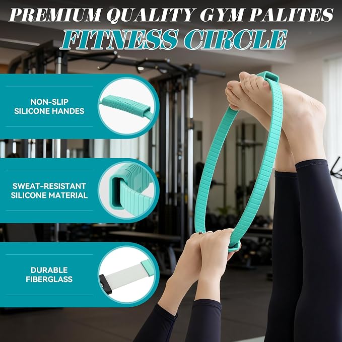 SUBCULTUREPICK Pilates Ring, Silicone Magic Pilates Rings, Lightweight & Durable Flexible Fitness Circle Exercise Equipment for Toning Arms, Thighs,Legs, Core,Yoga & Physical Therapy