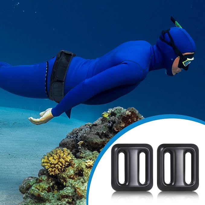 Tellegloww 4 Pcs 2.2 lb Dive Weights Belt for Scuba with 4 Pocket Zippered Scuba Weight Belt with Metal Quick Release Buckle Coated Dive Weights for Free Diving Spear Fishing Fit for Waist 32" to 52"
