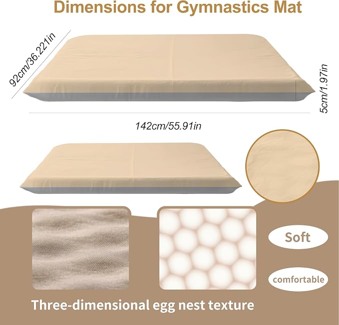 Gymnastics Bar with Self-Inflating Mat for Kids, Adjustable Height Gymnastic Horizontal Bars with Mat, Folding Gymnastic Training Monkey Bars, Junior Expandable Training Kip Bar for Home