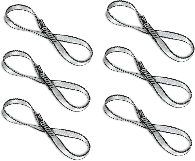 18MM Nylon Climbing Sling Runner - 23KN CE2008/EN566 Certified Outdoor Climbing Webbing for Rock Climbing, Rappelling, Mountaineering, Swing Gear, Outdoor Adventures & Emergency Anchoring
