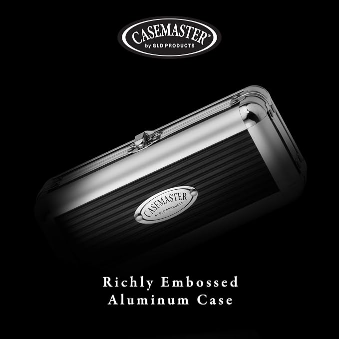 Casemaster Sole Aluminum Slim Profile Dart Case Holds 3 Steel Tip and Soft Tip Darts with Enough Space to Keep Flights in Shape, Features Built-In Pockets for Other Accessories