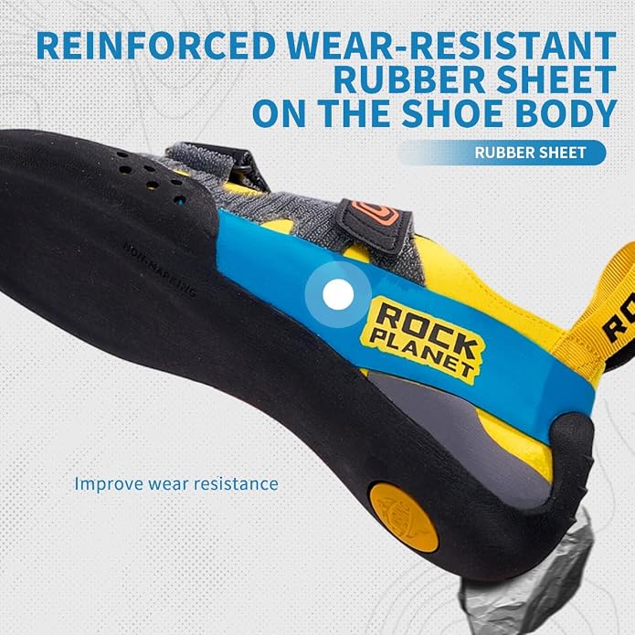 Climbing Shoes Men Lightweight Strong Anti-Slip Indoor Outdoor Rock Climbing Gym Training Beginner to Pro Performance