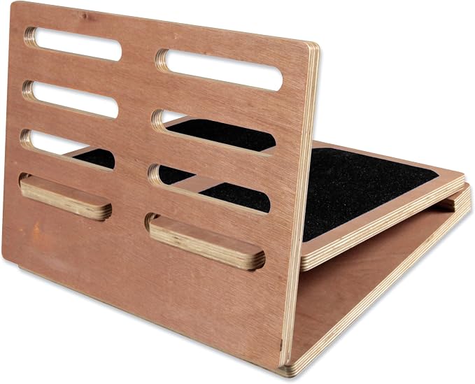Adjustable Wood Slant Board — with Carry Bag — Calf Stretcher Board — Folds Flat — 4 Angles: 12°, 22°,32°, 42° — Non-Slip Rubber Bottom — Stainless Steel Hinges