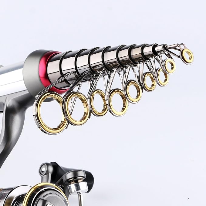 Telescopic Fishing Rod Reel Combo Travel Spinning Pole Set with Accessory | Saltwater Freshwater Fishing Gear Tool Kit with Carbon Fiber Rod Reel Lures Hooks Carrier Bag for Kids Adults Beginner