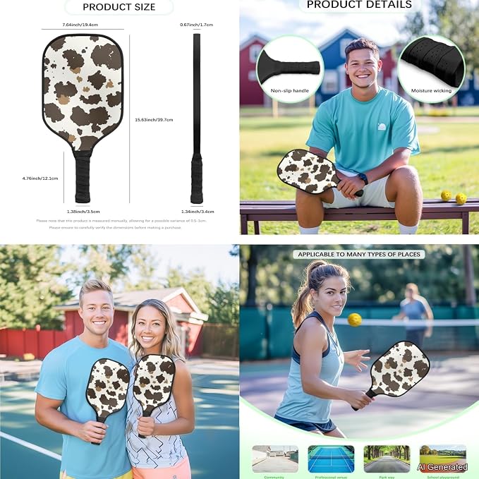 Pickleball Paddles Set 3PCS Pickleball Paddle Case Pickleball Racket Pickleball Bag Ideal for Beginners Gifts