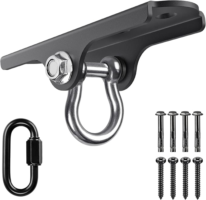 BeneLabel Swing Hanger Heavy Duty Ceiling Swing Mount 1000 LBS Capacity Heavy Bag Hanger 180° Hanging Chair Hanger Swings Hardware for Hammock Chairs, Porch Swings, Aerial Silks, Gymnast Ring