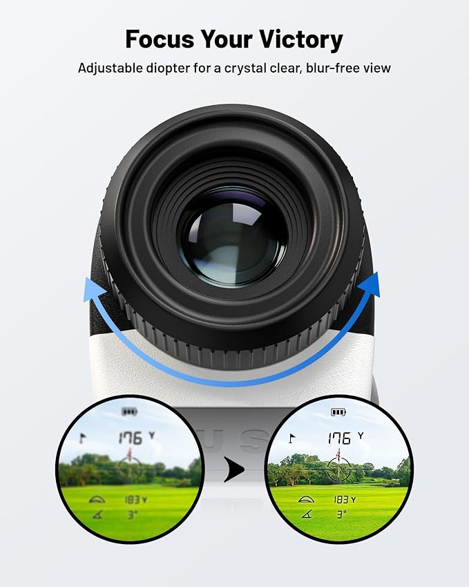 Golvia 30 Golf Range Finder 1200 Yards, 7X Magnification, Rangefinder with Slope On/Off, Flag Lock Vibration, Range Finder Golf Magnetic, USB-C Rechargeable
