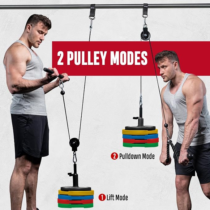 FitBeast Pulley System Gym, Cable Weight Pulley System for Gym LAT Pulldown, Biceps Curl Workout, Ideal Home Gym Equipment for Forearm, Shoulder, Strength Training