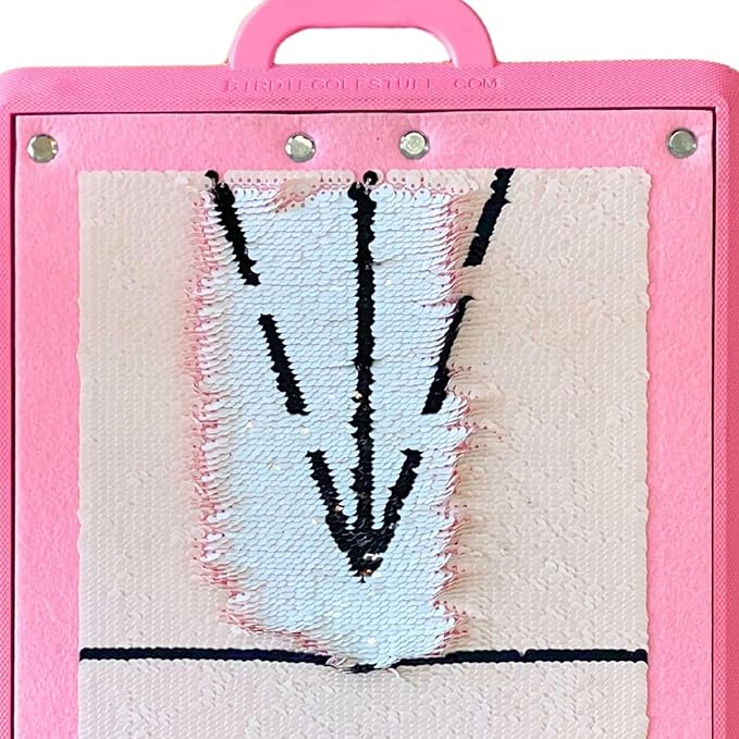 Birdie Golf: Birdie Mat Pro - Swing Training Aid, Blush Pink, Sequin Tech Surface, Analyze Swing Path-Ball Impact, in-Outdoor, 19.25" Sports Accessory