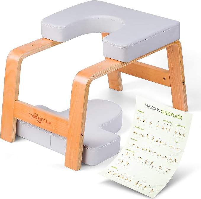 BODY RHYTHM Yoga Headstand Bench, Yoga Inversion Chair, Headstand Trainer for Relieve Stress, Improve Sleep & Digestion and Strength Training, Ideal for Home Workout, Fitness and Gym