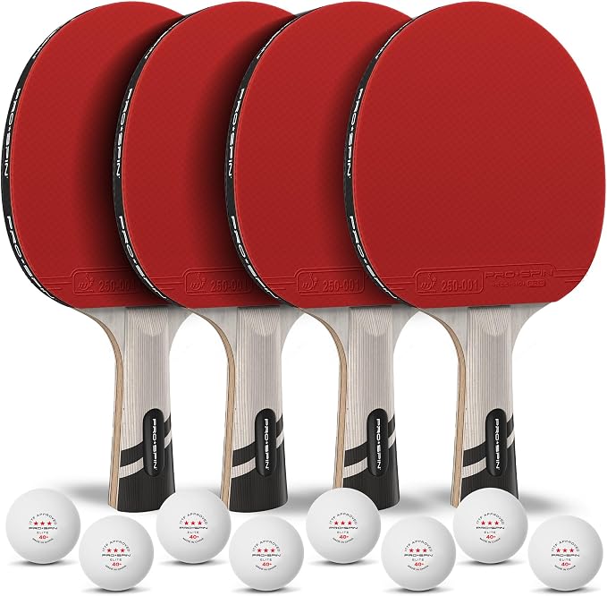 PRO-SPIN Ping Pong Paddles – ITTF Approved Professional Table Tennis Rackets with Carbon Fiber for Superior Control | 7-Ply Blade, Premium Rubber, 2.0mm Sponge