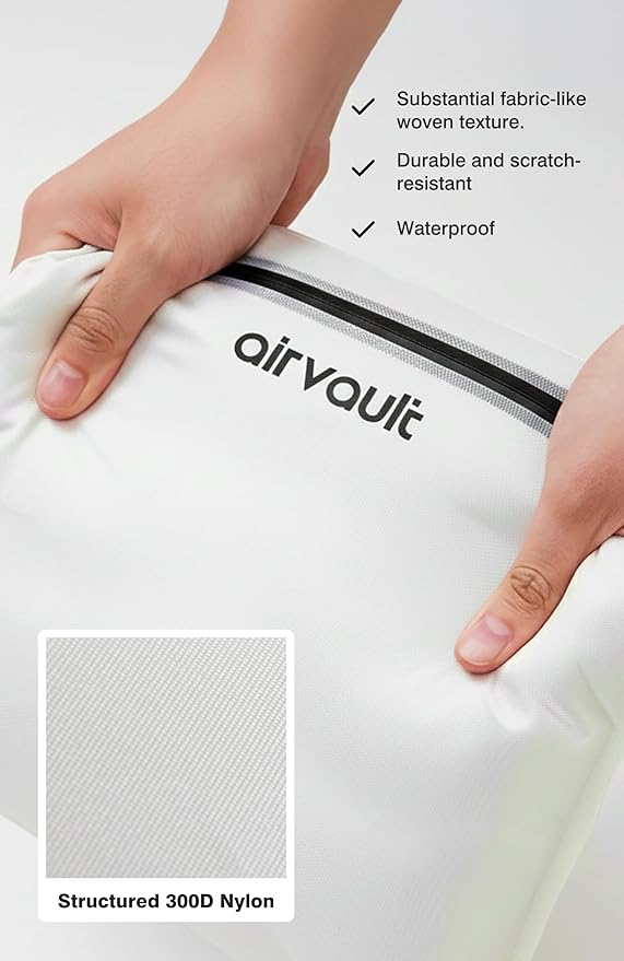 AirVault Vacuum Storage Bags for Travel with Air Pump, Waterproof Compression Packing Organizer, IPX8 Vacuum Travel Bag for Carry On Suitcase & Backpack (15L Flat, 1-Pack)