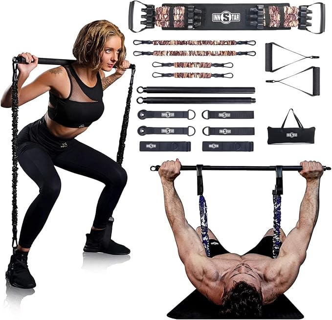 Innstar Multi-Function Resistance Bands for Working Out, Push Up Exercise Bands Resistance Bands Set for Bench Press Gym Equipment, Home Workout, Travel Portabl