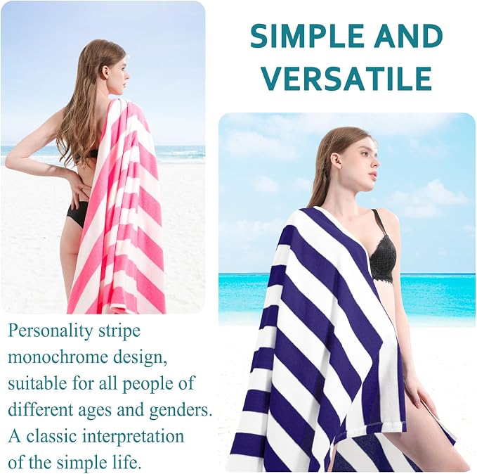 4 Packs Extra Large Beach Towel Bath Towel 72*40 Set Bathroom Sheets Bulk Oversized Soft Absorbent Thick Xl Big Giant Microfiber Terry Blanket Clearance Turkish Toallas De Playa NOT Cotton Blue Navy