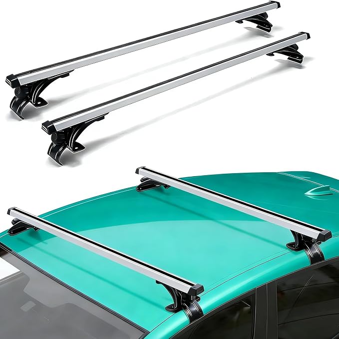 Universal Roof Rack Cross Bars Adjustable 48" Aluminum Alloy Car Roof Rack Cross Bars 165 lbs Capacity Roof Rails Crossbars for Cargo Basket Carrier Kayak Bike Canoe Snowboard