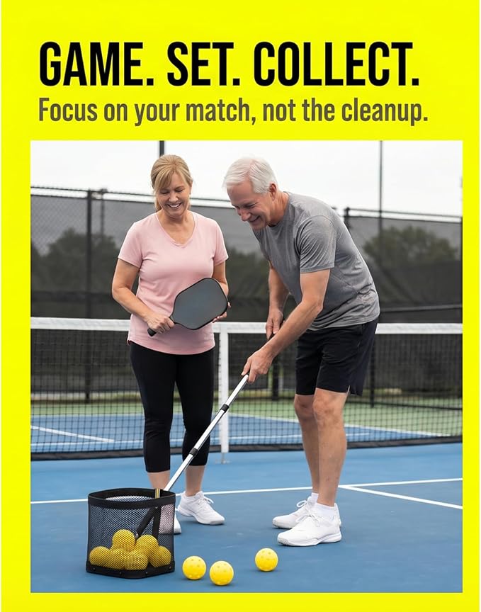 WIGERLON Pickleball Picker Upper, Pickleball Retriever Collector，Pickleball Ball Picker Hopper Tube, Pickleball Pickup Tube for Coach and Court Training